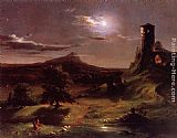 Thomas Cole Canvas Paintings - Moonlight